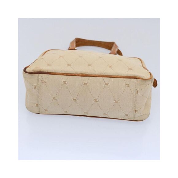 Pre Loved BURBERRY Beige Canvas Satchel Handbag Womens Bag - Picture 5 of 8